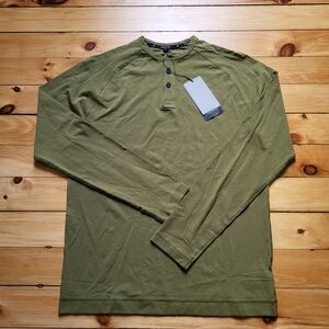 New Public Rec Henley Shirt Mens Small Go To Slim Green Performance Stretch Logo